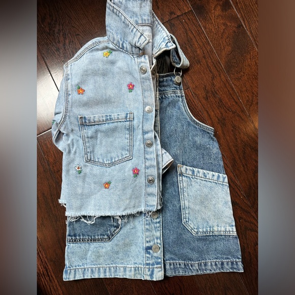 Denim Dress & Shirt combo (not matching) toddler girl 2-3T - Picture 1 of 10